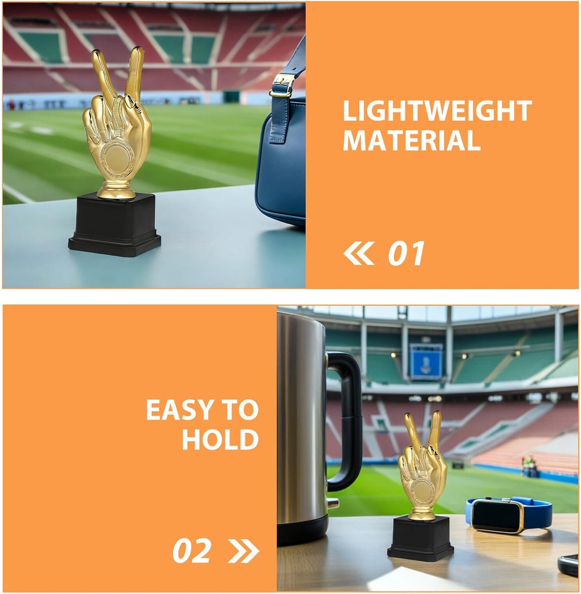 Kinder Trofeeën - Plastic Bekers Prijs - Schoolprijzen Uitdelen - Gouden Afwerking - 18.5 cm - Goud