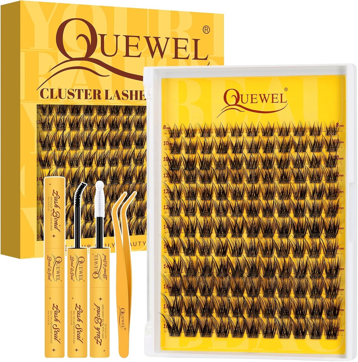 Wimpers 120 stuks - 8-16 mm - set met lijm en pincet - eenvoudig thuis aan te brengen - ShopVlot