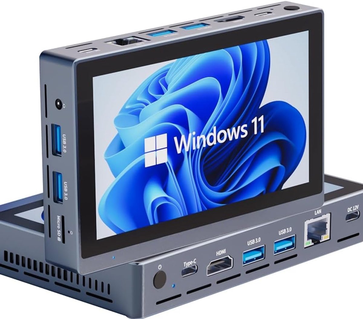 Mini PC 5,5" touchscreen - 16GB RAM, 256GB opslag - Intel N5100, dubbel 4K HDMI - Ideaal voor multitasking - ShopVlot