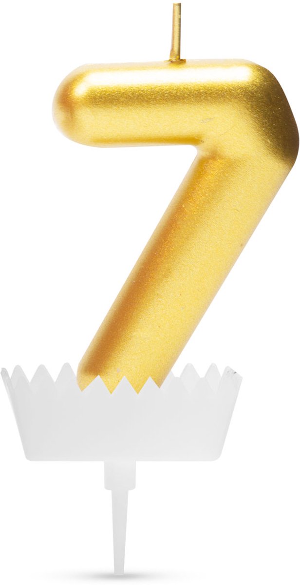 Verjaardagskaars cijfer 7 - 6×3 cm - taartkaars - decoratieve kaars voor feest & verjaardag[56184-7]
