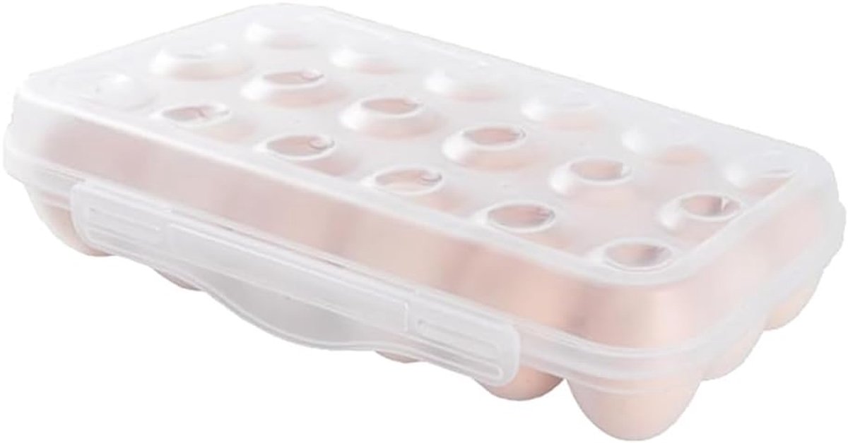 Eierdoos 18 Eieren - Plastic - Stapelbaar - Voor koelkast en transport - ShopVlot