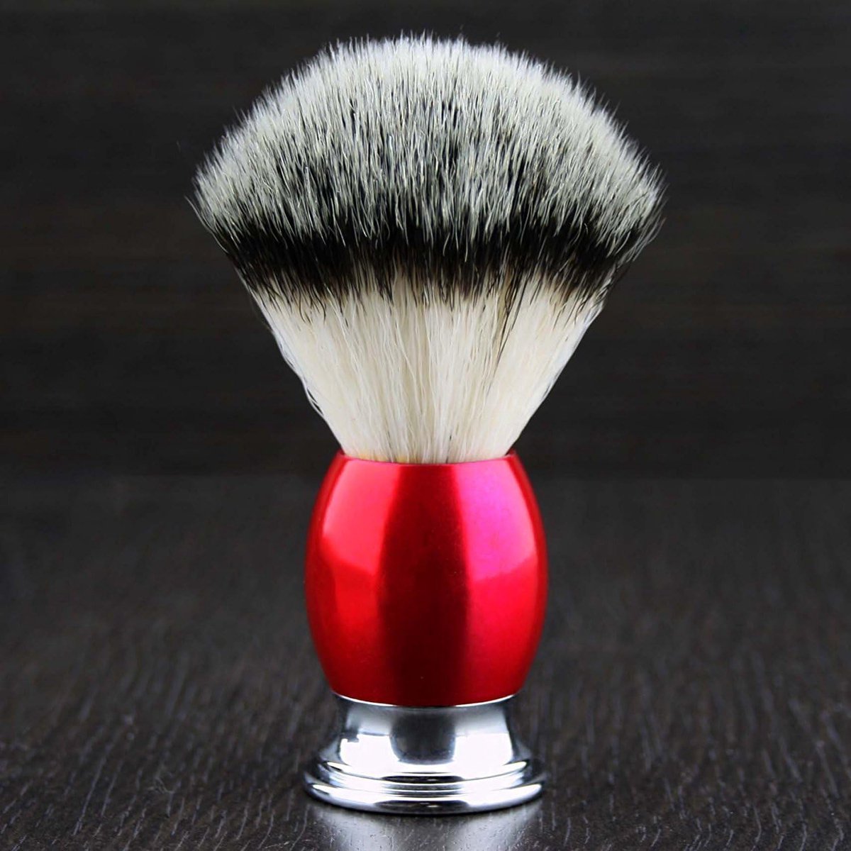 Scheerkwast - synthetisch haar - rode metalen handgreep - perfect voor zacht scheren - ShopVlot