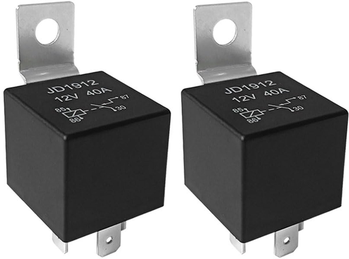 4-polige auto relais 12V 40A - SPST ontwerp - inclusief metalen montagesteun - eenvoudig te installeren - ShopVlot