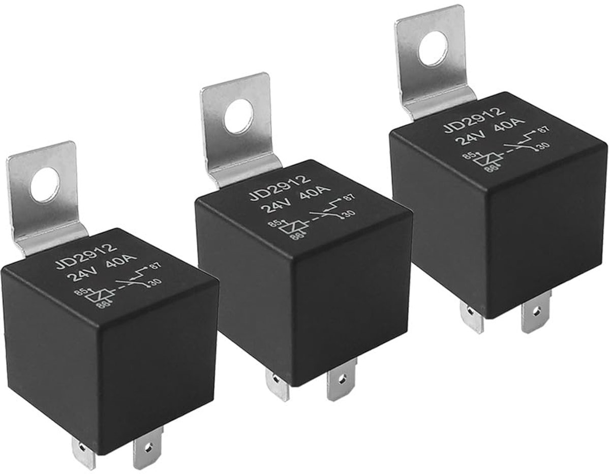 Autorelais 4-pins - 24V 40A SPST - Inclusief metalen montagebeugel - Eenvoudige installatie - ShopVlot