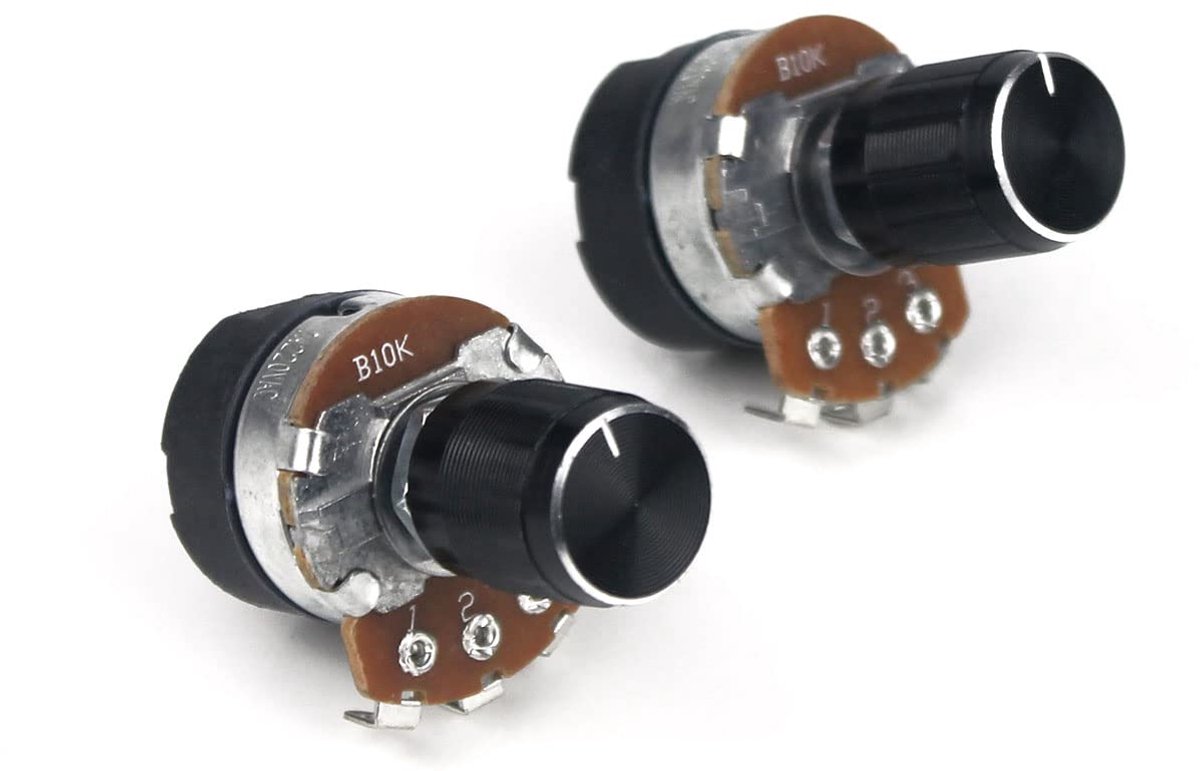Potentiometer 10K Ohm - Dimmer met On/Off Schakelaar - Aluminium Knoppen - Ideaal voor regeling van verlichting - ShopVlot