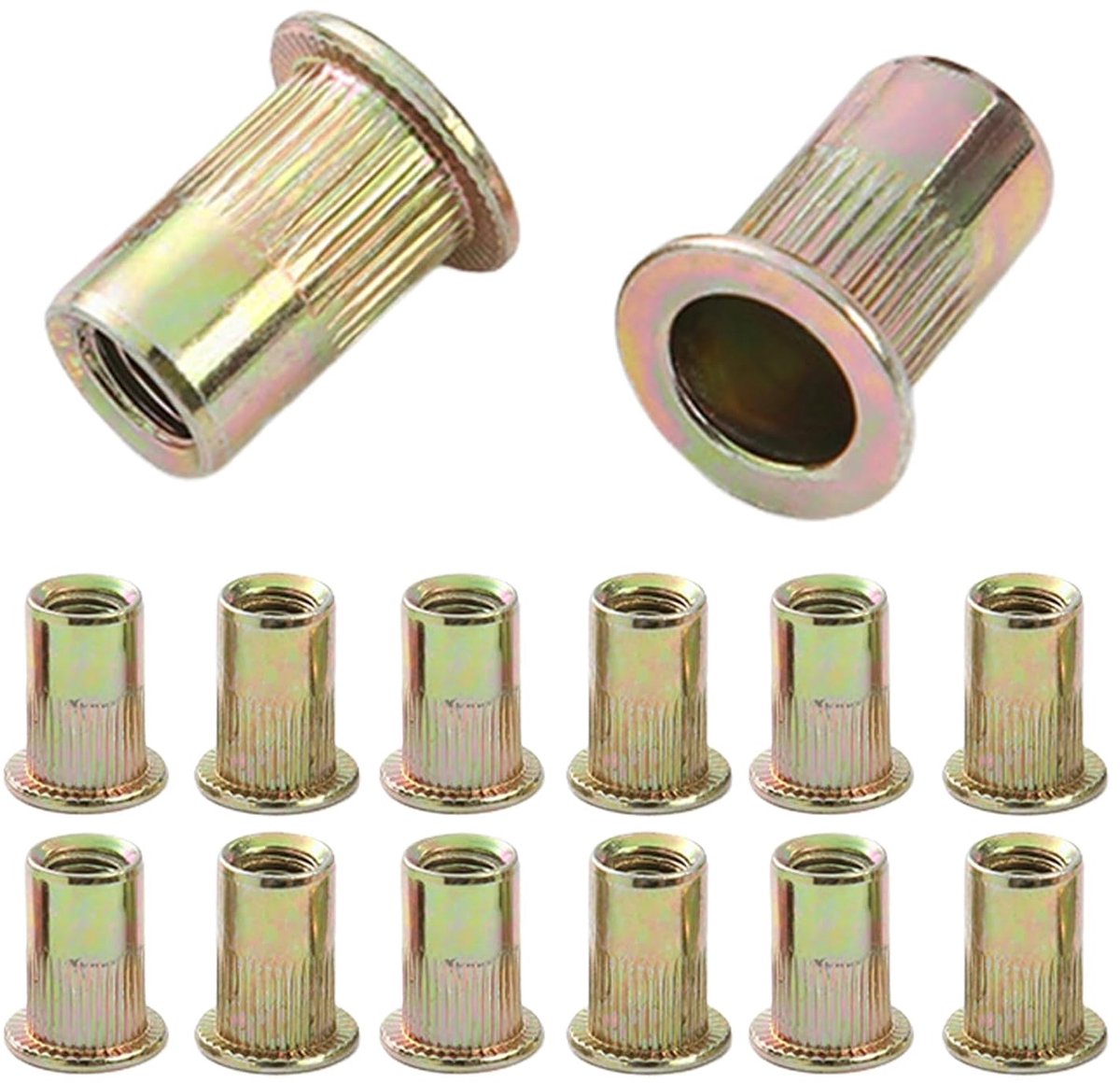 M8 Rivet Nuts 50Pcs - Platte Kop - Verzinkt - Corrosiebestendig voor DIY - ShopVlot