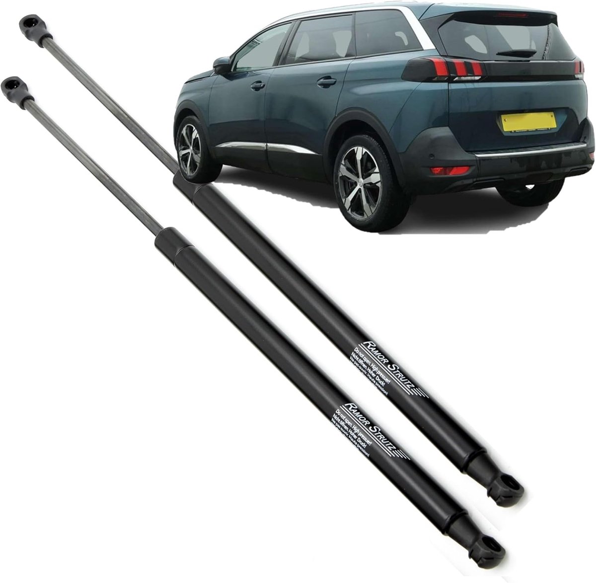 Gasveren achterklep 664mm - vervangingsset voor Peugeot 5008 2017-2024 - sterke 455N - eenvoudig te installeren - ShopVlot