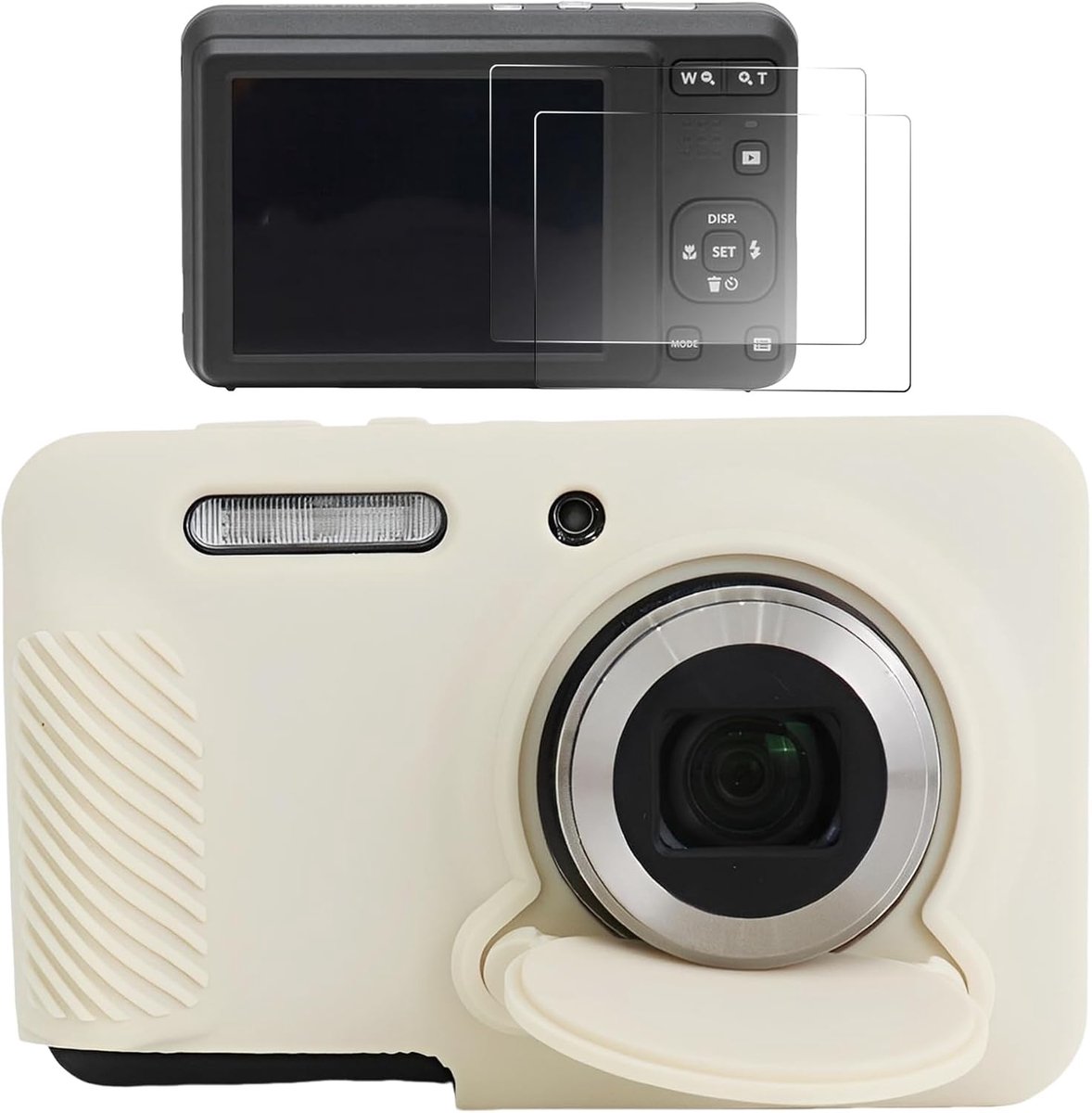 Camera hoesje voor Kodak PIXPRO FZ55 - siliconen - met verwijderbare lenshoes - bescherming tegen vallen en krassen - ShopVlot