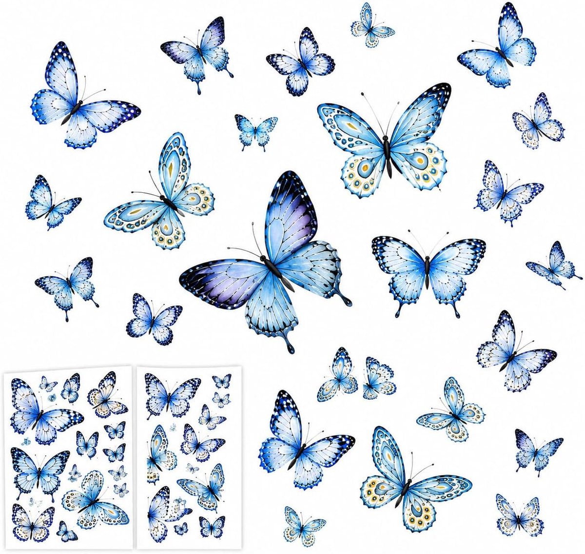 Muurstickers vlinders oplichtend - zelfklevend groen - glow in the dark - rustgevende wanddecoratie - ShopVlot