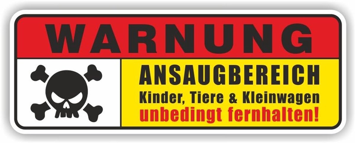 Autosticker - 2 x Waarschuwingszuignap 13,5 x 5 cm - Hoge kwaliteit sticker - Grappige autosticker voor tuning - ShopVlot