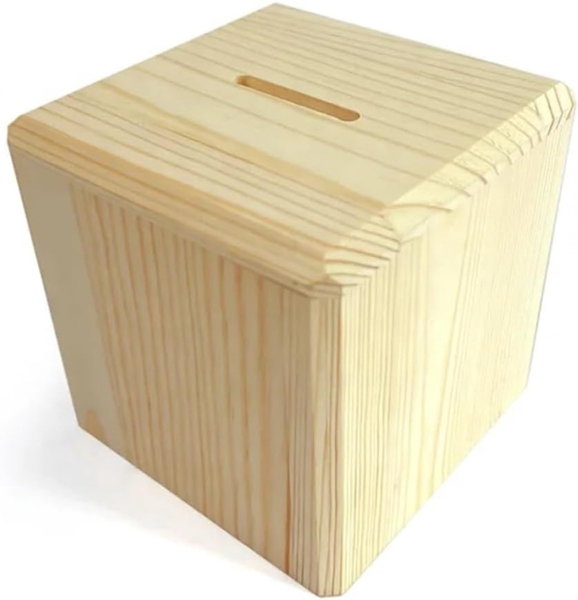 Houten Spaarpot voor Kinderen - Aanpasbaar met Laserprint - Veilig met Sleutel - Ideaal als Cadeau - ShopVlot