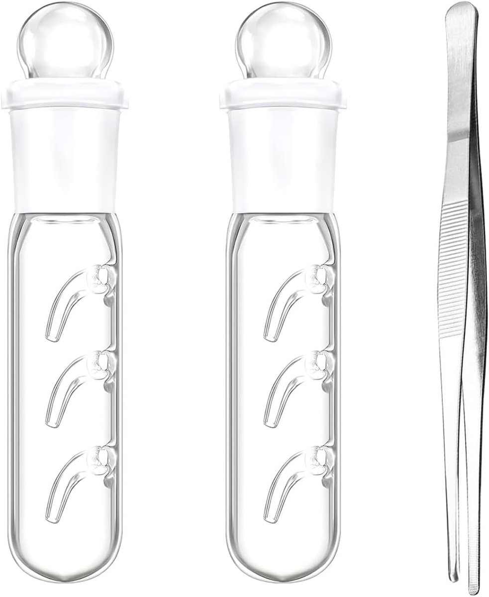 Planarievallen voor aquarium 2 stuks - glazen val - roestvrijstalen pincet cadeau - efficiënt planaria vangen - ShopVlot