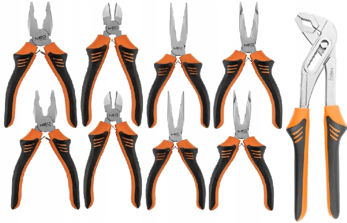 NEO Gereedschap Set: Tangen, Combinatietangen & Waterpomptang