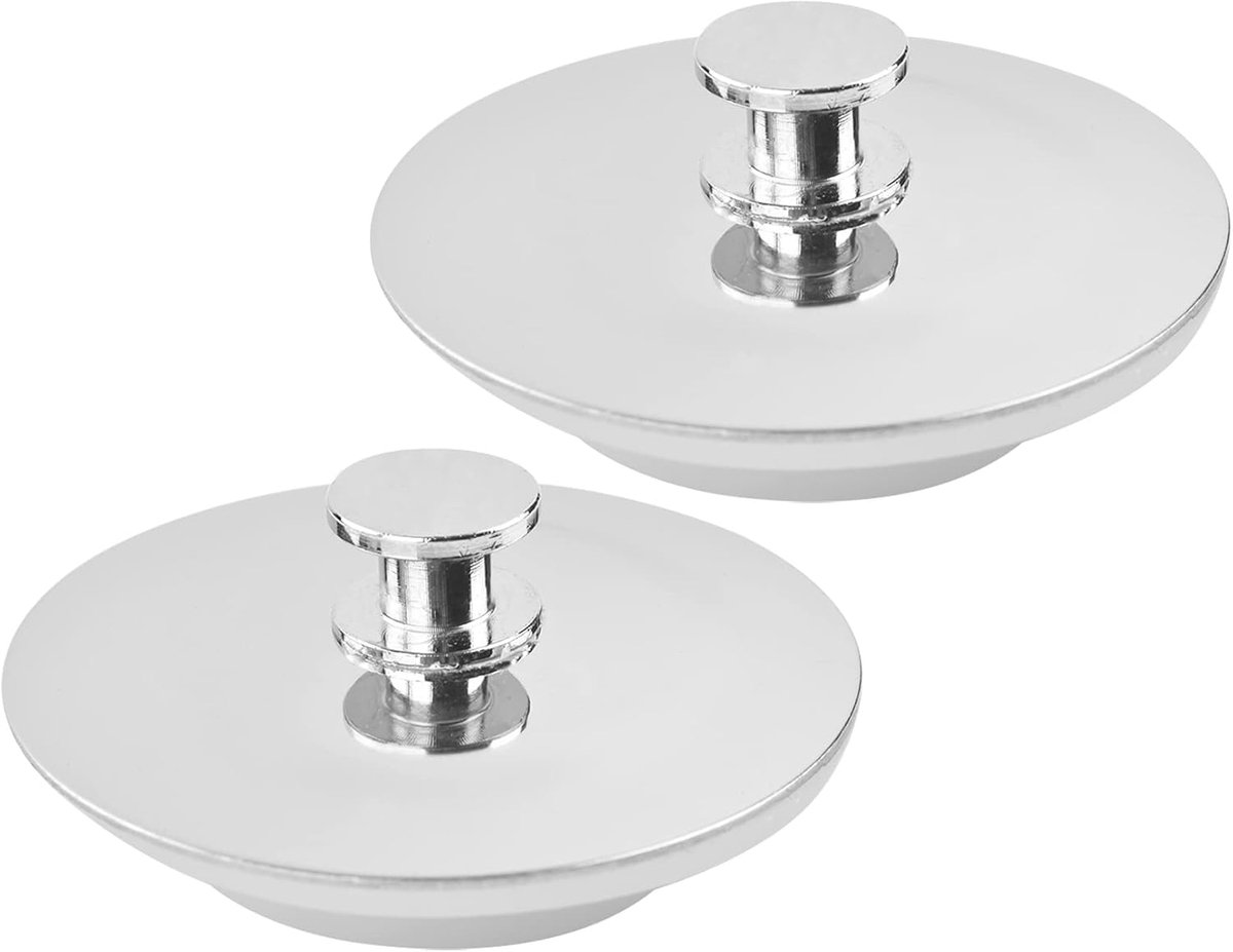 Afvoerstop per 2 - Rvs en siliconen - Universeel voor keuken en badkamer - Duurzaam en corrosiebestendig - ShopVlot