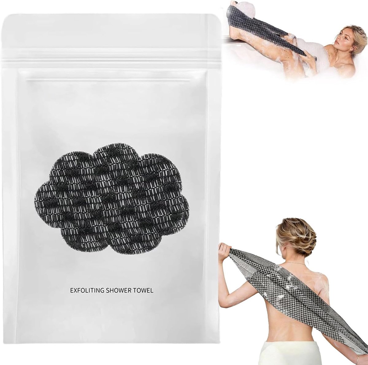 Peelinghanddoek voor het lichaam 100 x 22 cm - exfoliërende antibacterieel - voor rug en voeten - ShopVlot