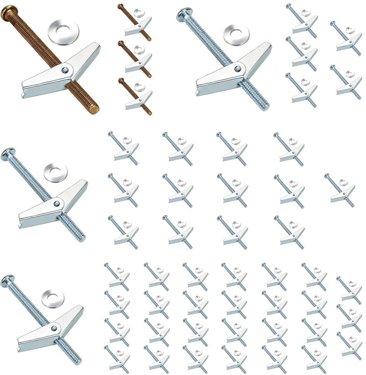 Folding plugs M3/M4/M5/M6 - 52 stuks - met ronde kop schroeven - ideaal voor zware objecten ophangen - ShopVlot