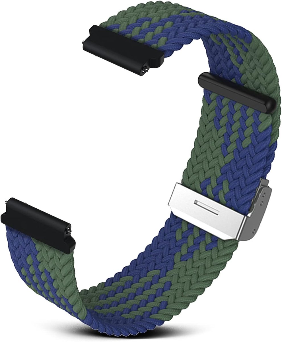 Nylon horlogeband 20mm/22mm - Z blauw groen - comfortabel en ademend - snel verwisselbaar - ShopVlot