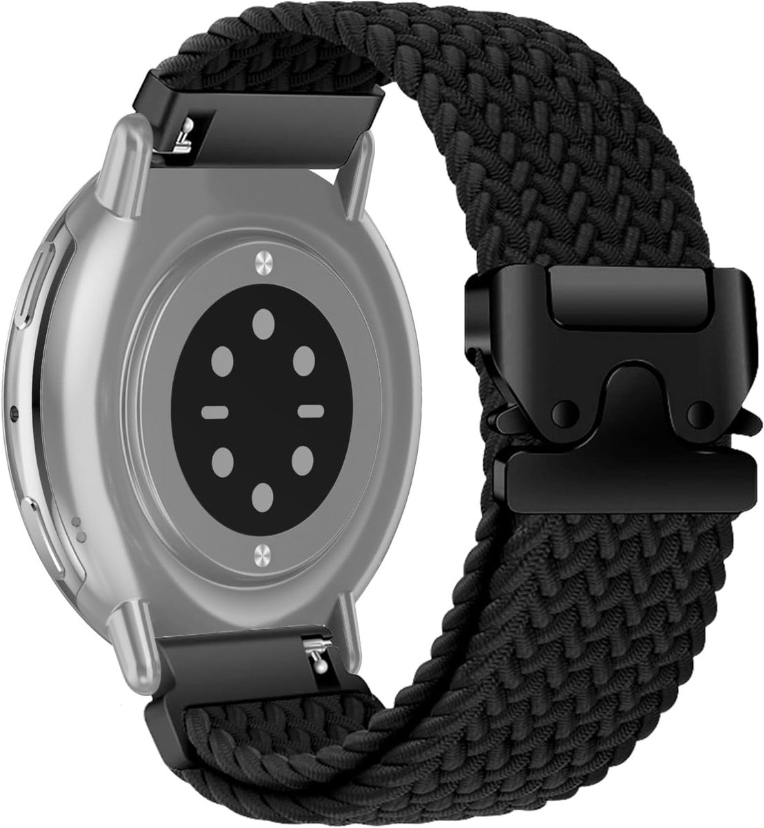 Nylon Horlogeband 20mm - Zwart - Ademend en Zacht - Geschikt voor Amazfit GTR Mini/GTS 4/GTS 3 - ShopVlot