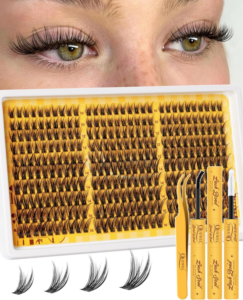 Wimperextensions 300 stuks - natuurlijke pluizige clusterwimpers - eenvoudig aan te brengen - ShopVlot