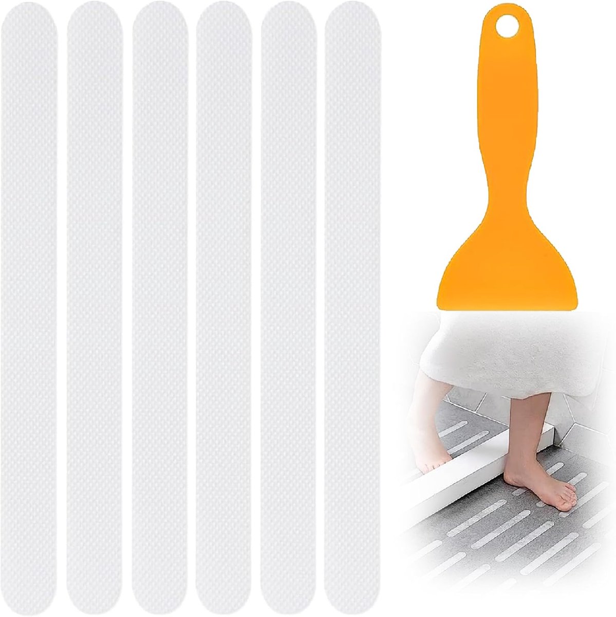 Antislipstrips 20 cm - Transparant - Waterbestendig en duurzaam - Voor veilig gebruik in huis - ShopVlot