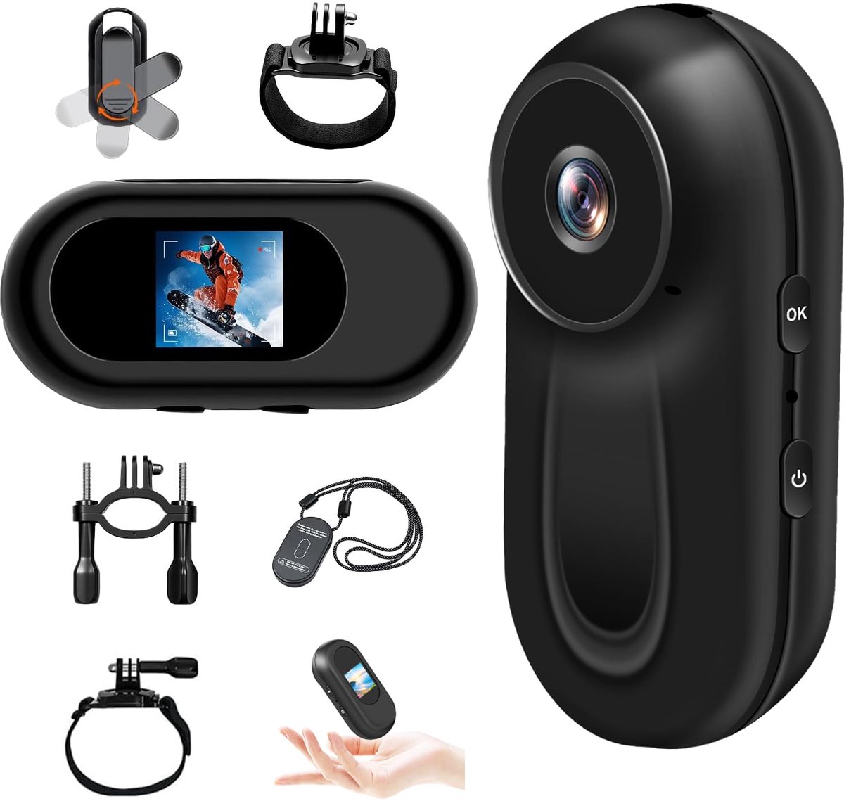 Action Cam Mini 1080p - magnetisch - waterdicht - ideaal voor avonturen - ShopVlot
