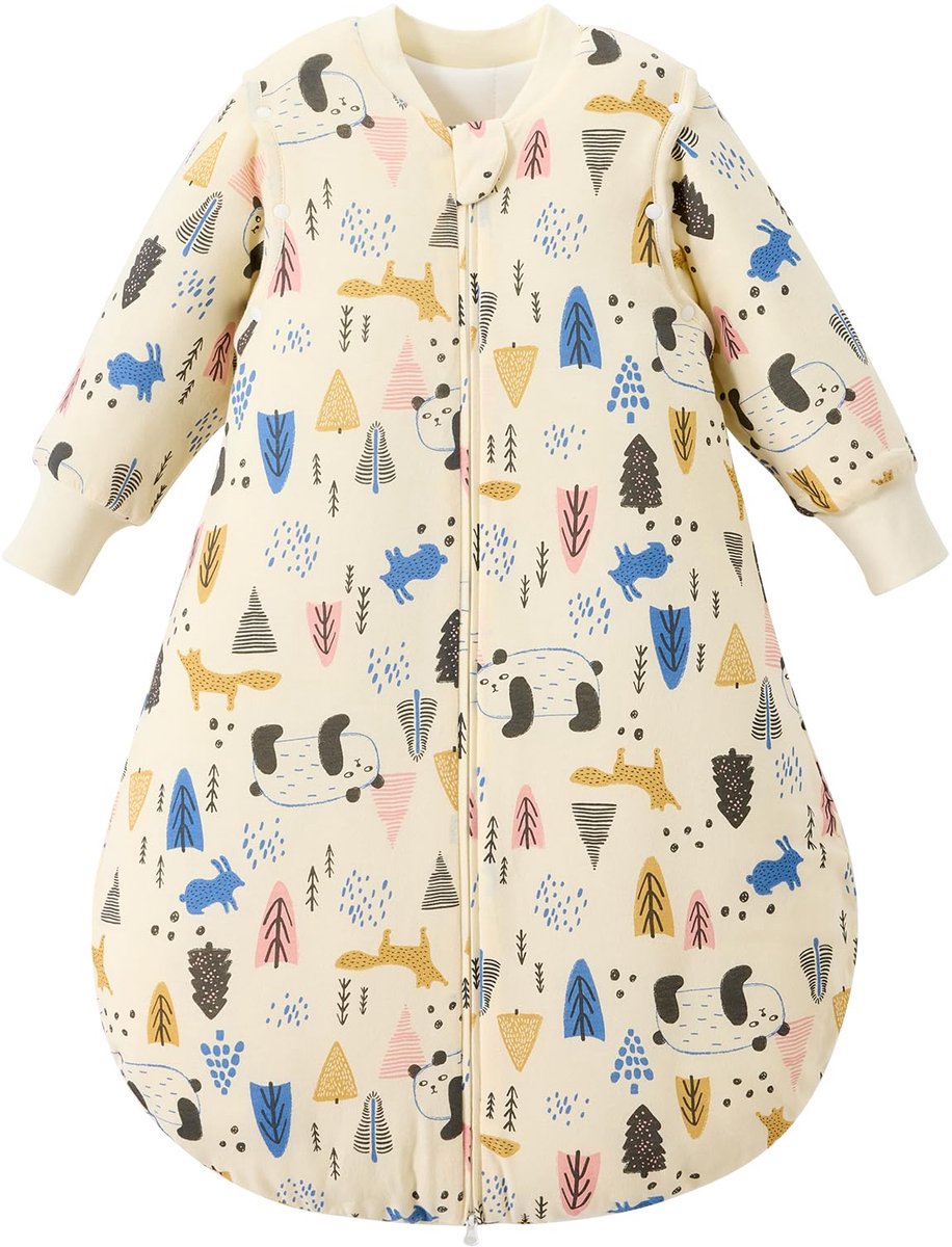 Slaapzak 3,5 TOG - 100% katoen - afneembare mouwen - ideale draagbare deken voor baby - ShopVlot