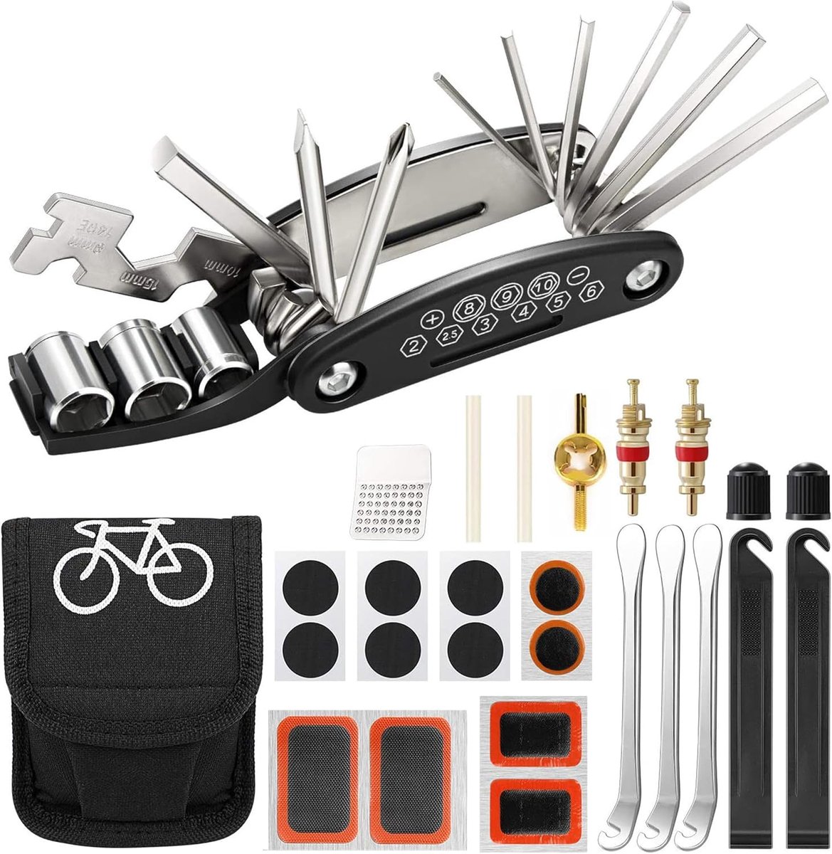 Fietsreparatieset 16-in-1 - Complete set - Eenvoudig in gebruik - Ideaal voor onderweg - ShopVlot