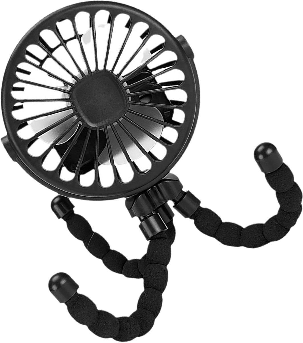 Kinderwagenventilator - Flexibel statief - Draagbare clip-on ventilator - Stille koelventilator voor onderweg - ShopVlot
