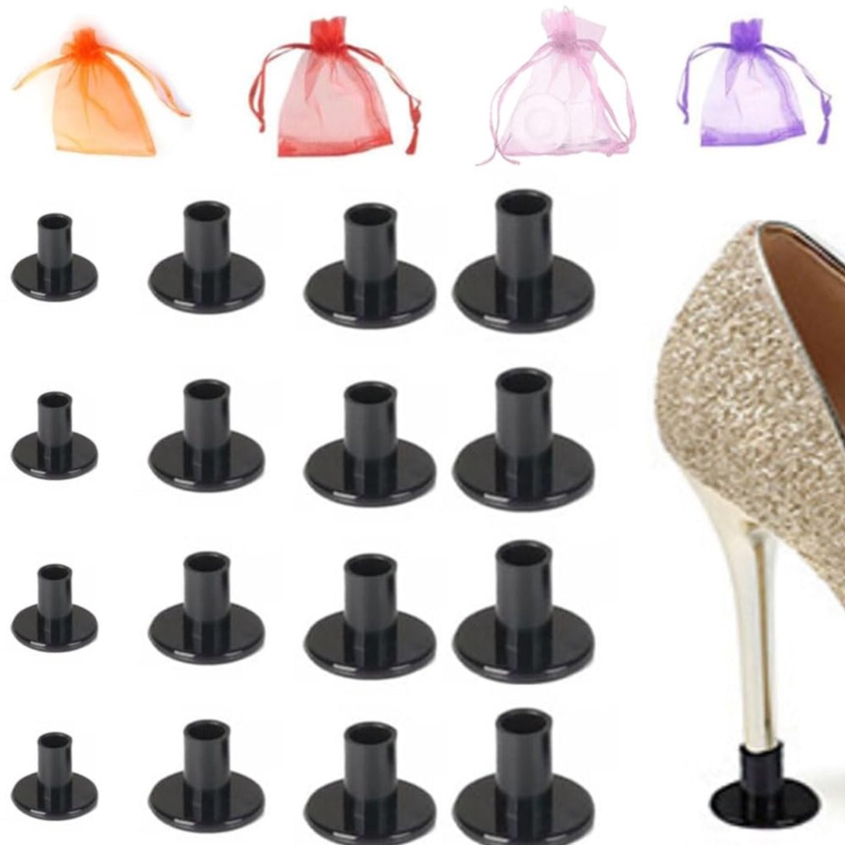Hoge hakbeschermers 16 paar - voor gras - licht lopen - bruiloft en outdoor-activiteiten - ShopVlot