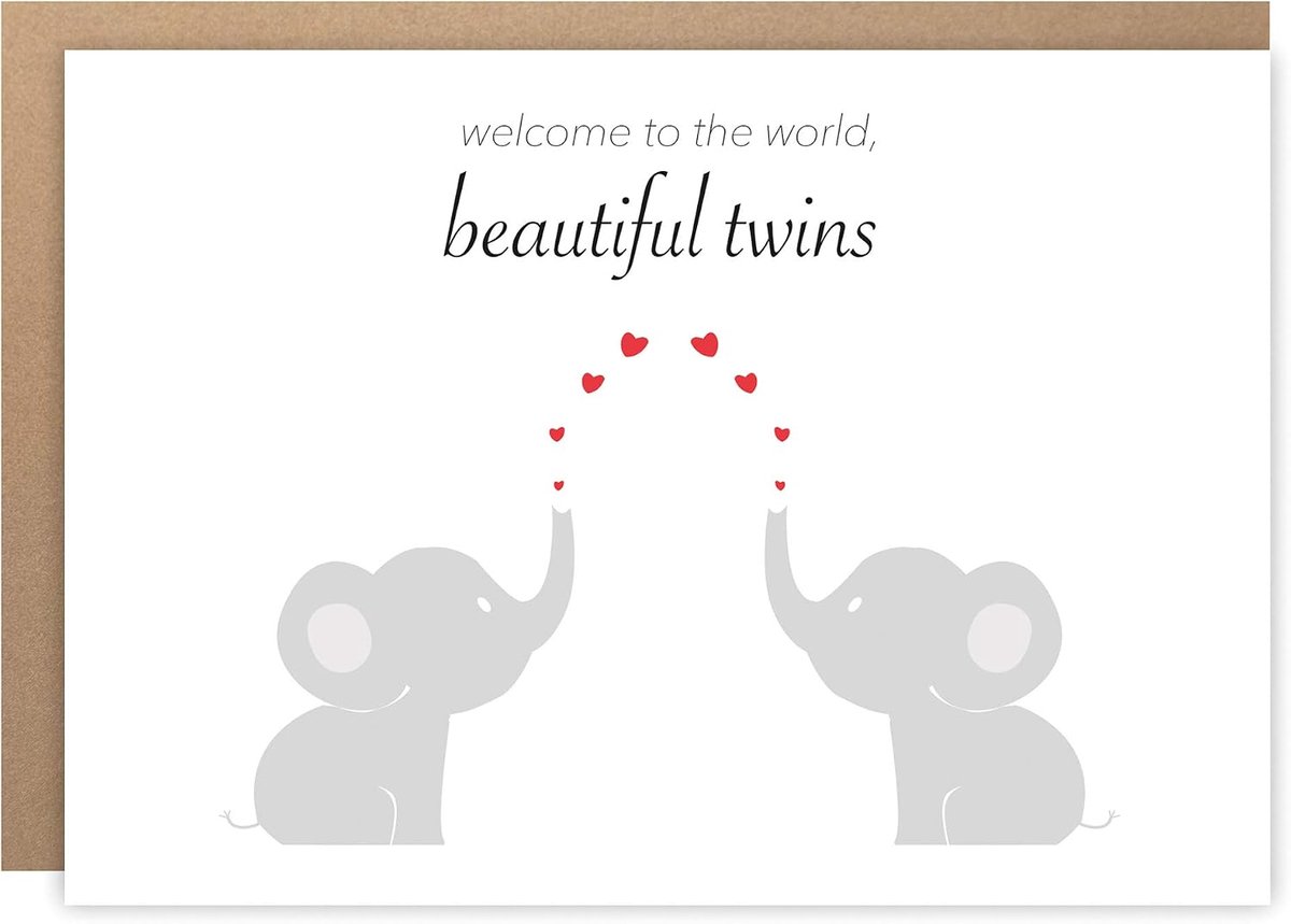 Gefeliciteerd kaart pasgeboren tweeling - leuke ontwerpen - welkom thuis in de wereld - perfect cadeau voor ouders - ShopVlot