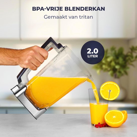 Blender 2000W - 2 Liter - Smoothie Maker met 8 Snelheden - Ideaal voor Milkshakes - ShopVlot van Blender — afbeelding 4