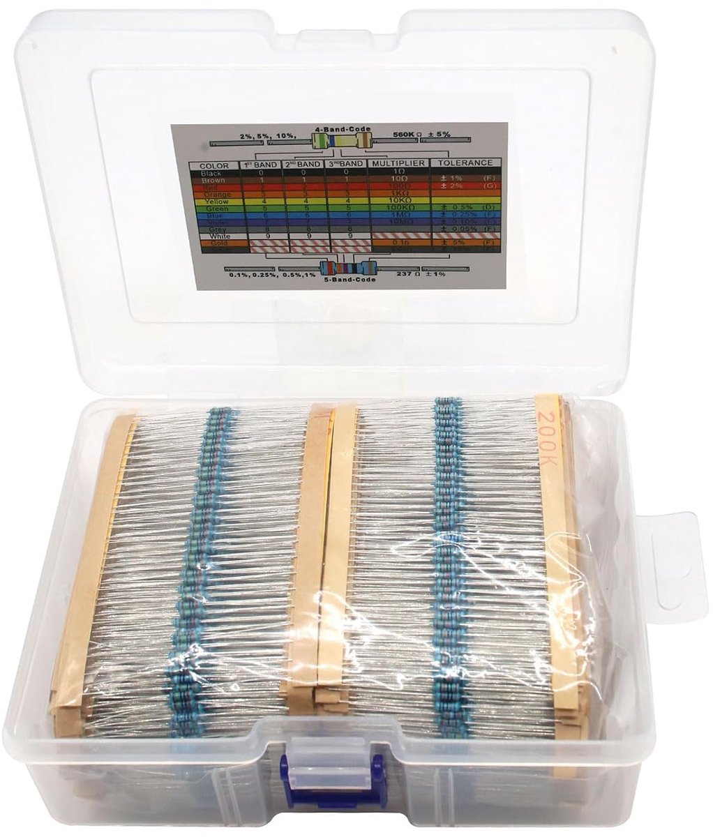 Resistoren combi kit 2600pcs - 130 soorten 1-3 M ohm - 1/4W metalen film - hoge nauwkeurigheid voor precisiecircuits - ShopVlot