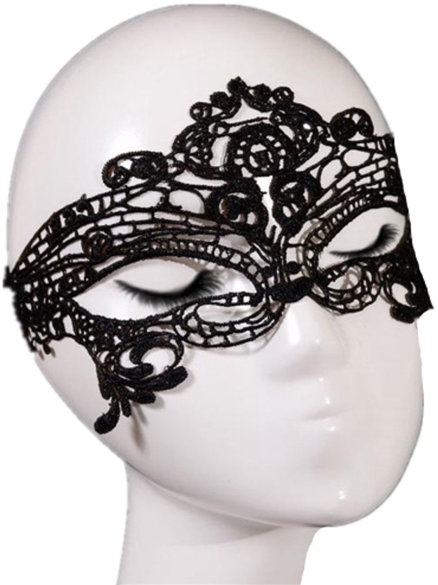 Oogmasker kant - Masker - Gemaskerd bal - Venetiaans masker - Masquerade mask - Verkleden - Spannend sexy masker - Zwart - Kant - Jonyx