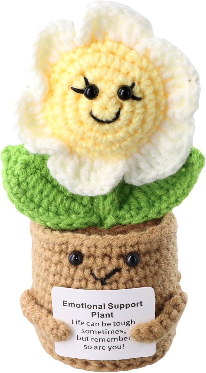 Emotionele steunplant 13cm - handgemaakt - zonnebloem met aanmoedigingskaart - ideaal cadeau voor vrouwen - ShopVlot