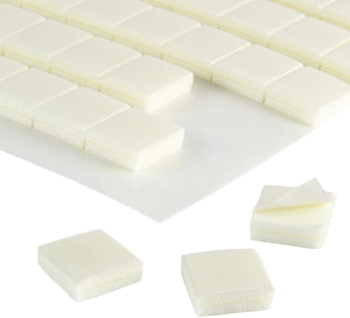 3D lijmpads vierkant 10 x 10 mm - 3 mm dik - 20 stuks per vel - ideaal voor knutselen - ShopVlot