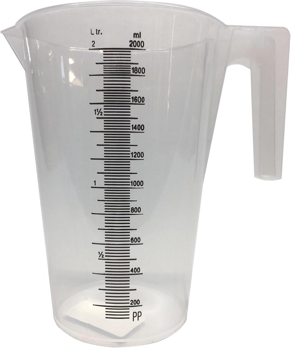 Maatbeker 2 liter - plastic - duidelijk leesbare maataanduidingen - ideaal voor nauwkeurig meten - ShopVlot