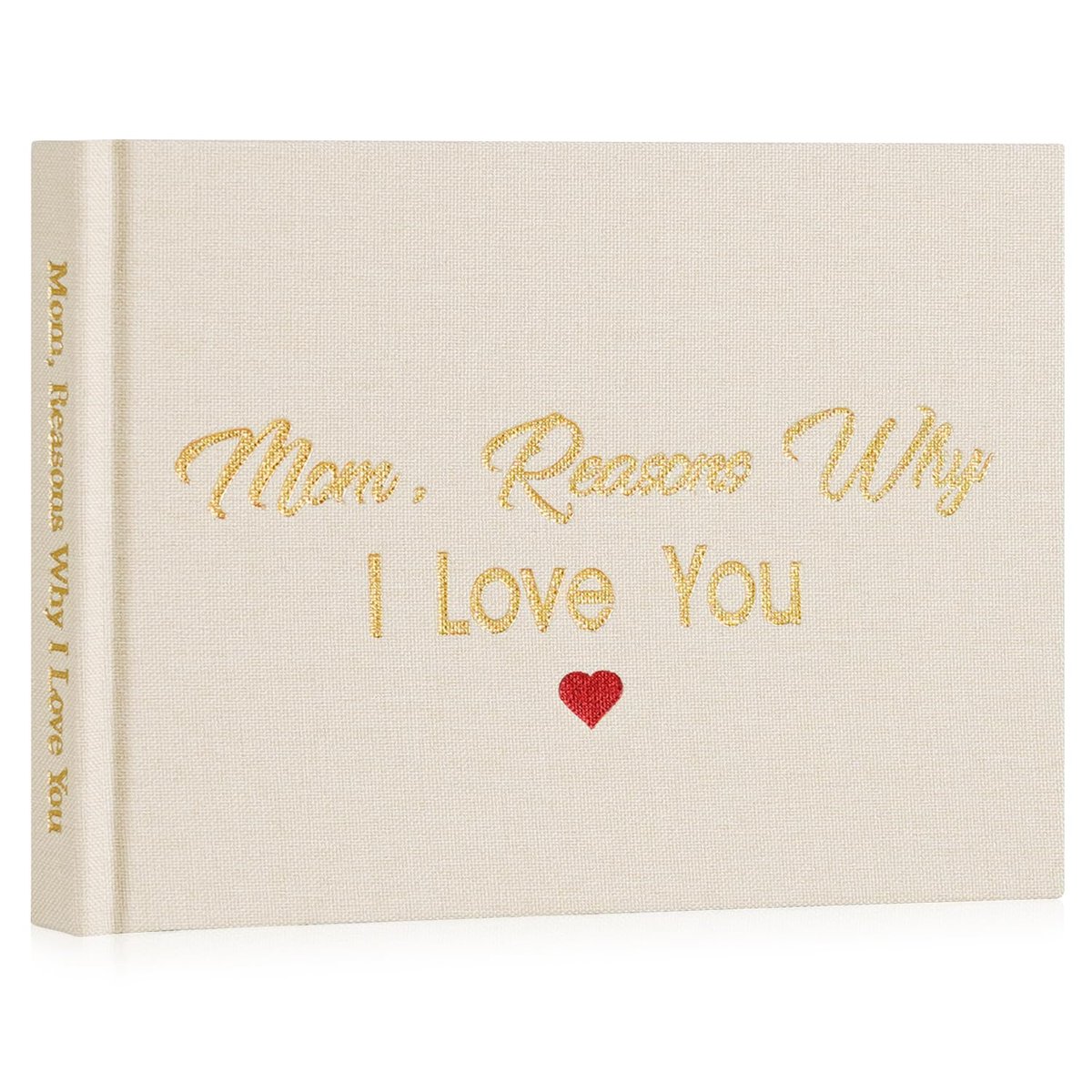 Stoffen boek redenen waarom ik van mama hou - beige - invulboek voor moeder - persoonlijk cadeau voor Moederdag - ShopVlot