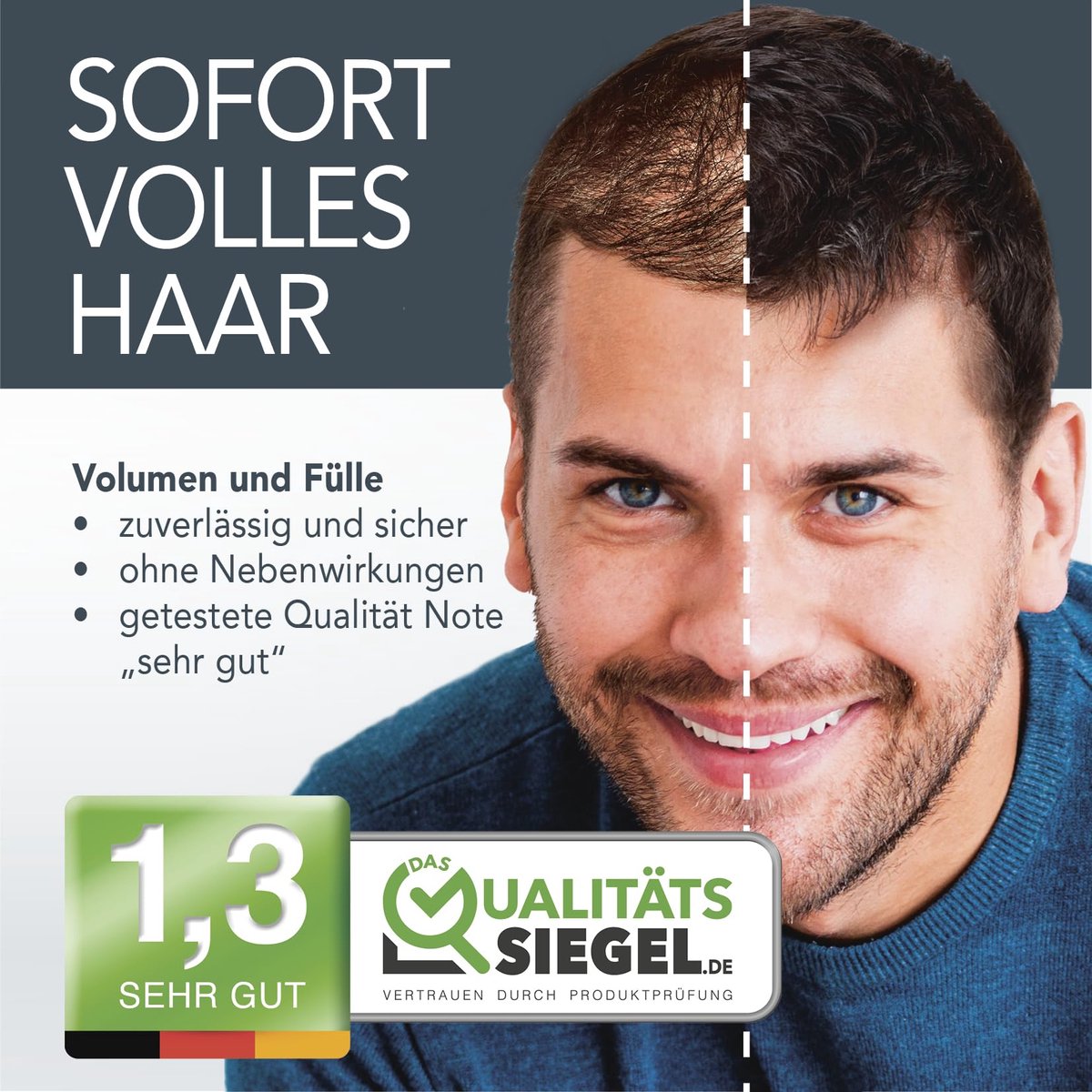 strooihaar 14 g - 100% natuurlijk middenbruin - authentieke look - haarverdichting en camouflering - ShopVlot