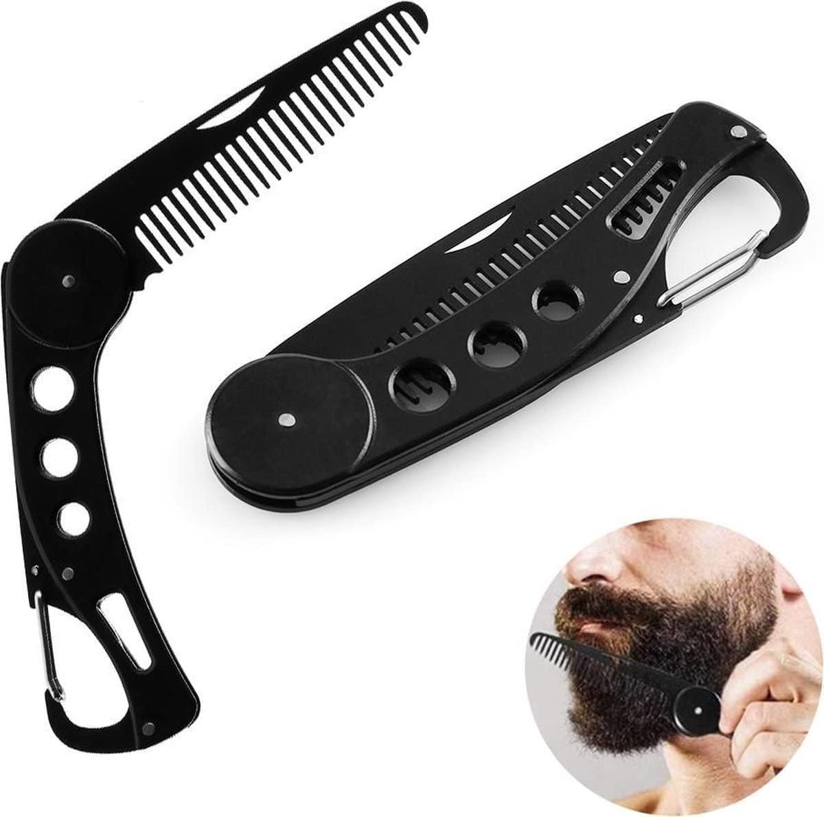 Baardkam opvouwbaar 15,5 cm - Houten - Voor baard en snor - Ideaal voor onderweg - ShopVlot