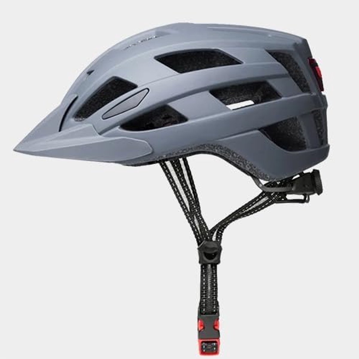 Mountainbike helm met verlichting - LED achterlicht - Mat grijs - Optimale veiligheid en comfort - ShopVlot