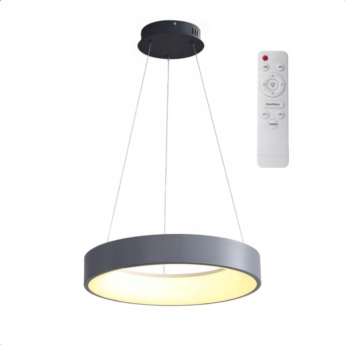 Moderne LED Plafondlamp Grijs met Afstandsbediening - 3 Kleuren