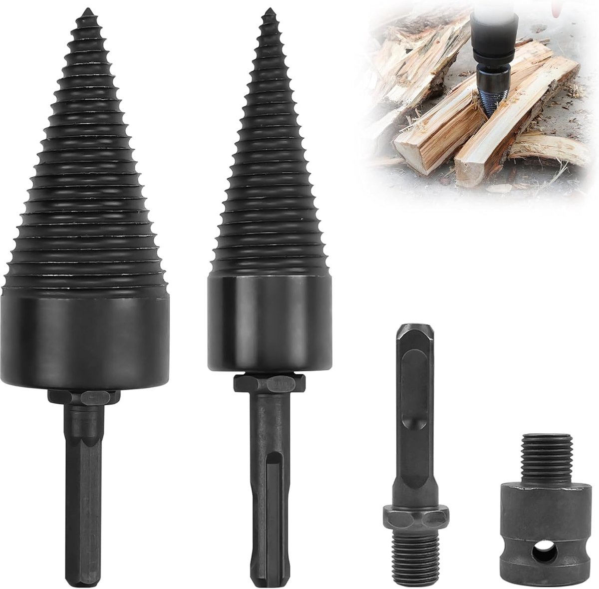 Houtsplitser 45 mm + 32 mm - Carbon staal - Sterk & slijtvast - Efficiënt houtsplitsen - ShopVlot