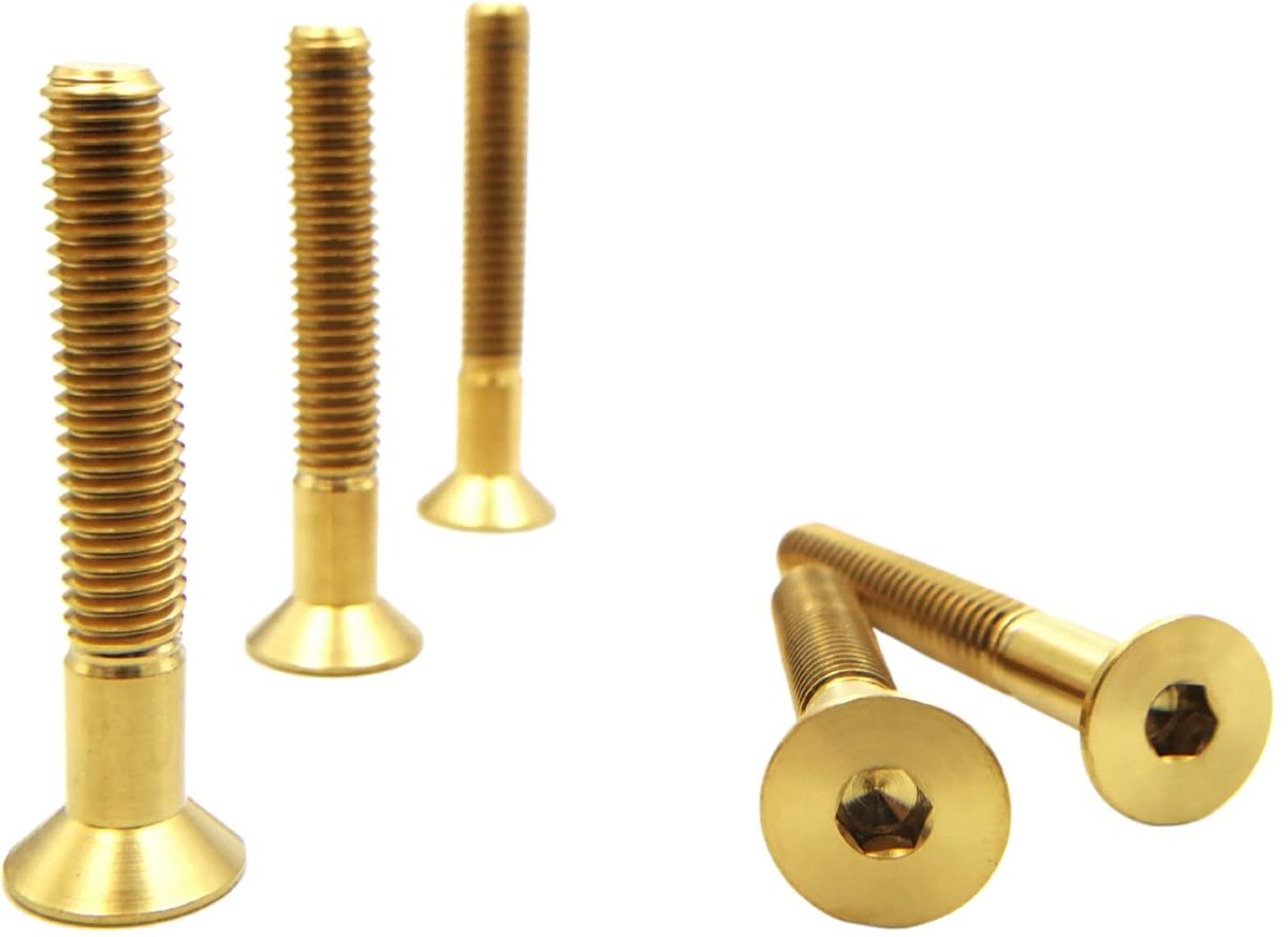 Titanium bouten M8 x 1.25 x 35mm - GR5 titanium - verzonken kop - ideaal voor MTB-fietsen - ShopVlot