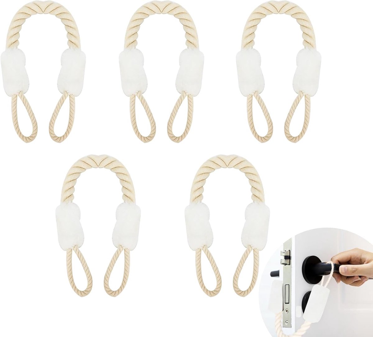 Deurstopper set van 5 - Katoen en polyester - Vinger- en huisdierbescherming - Effectieve bescherming voor deuren - ShopVlot