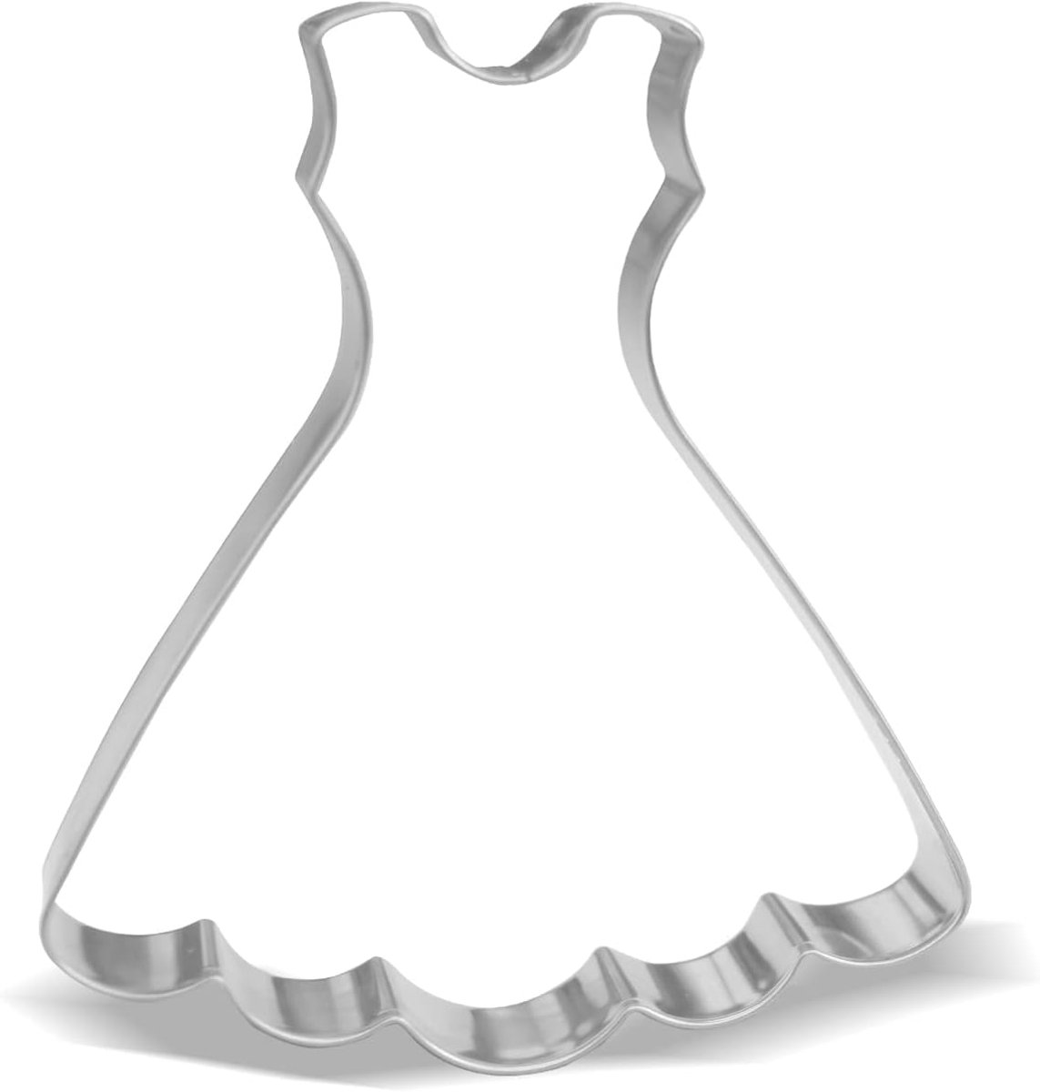Koekjesvorm Jurk - Bakvorm Vormpjes - Bruiloft Bakken - Vaatwasserbestendig - 11.2 cm - Zilverkleurig