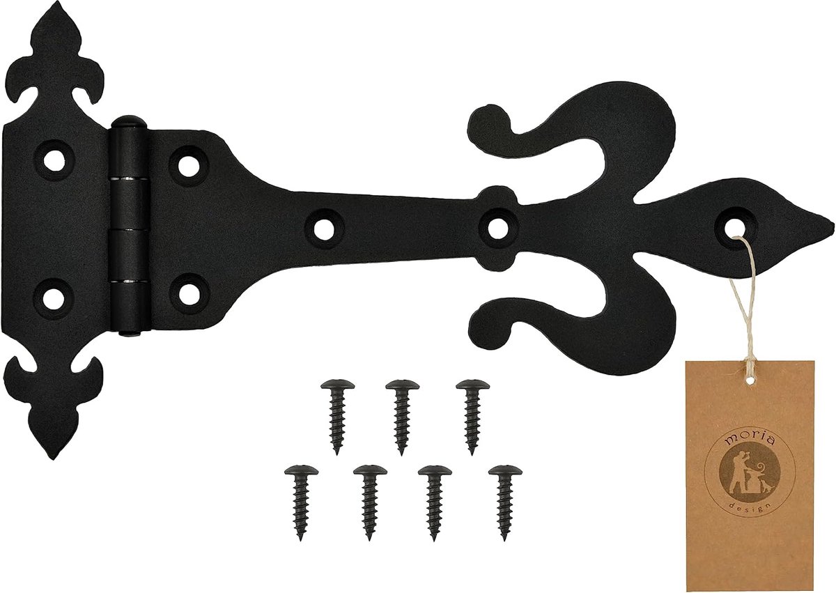 Scharnier 2.5 x 240 x 130 mm - Zwart - Kwaliteit staal - Perfect voor tuin- en houten deuren - ShopVlot
