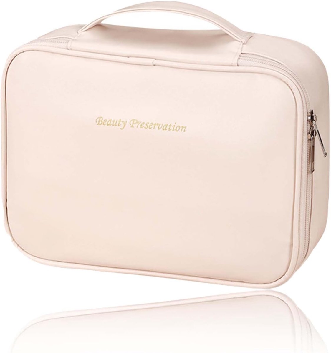 Cosmeticabag grote capaciteit - PU leer - waterproof - ideaal voor reizen - ShopVlot