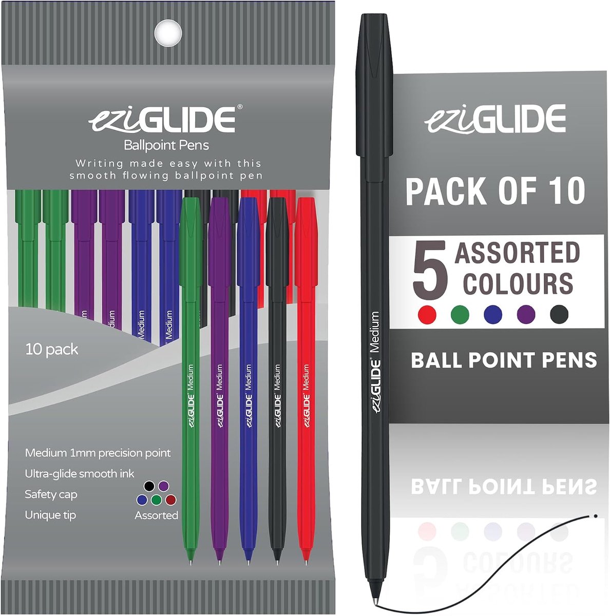 Balpen 1mm - assorted kleuren - soepel schrijvende inkt - ideaal voor school en werk - ShopVlot