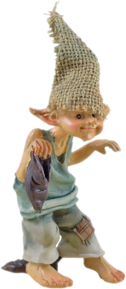 Pixie figuur 8 cm - groen polyresin - schattig ontwerp - perfecte decoratie voor thuis - ShopVlot