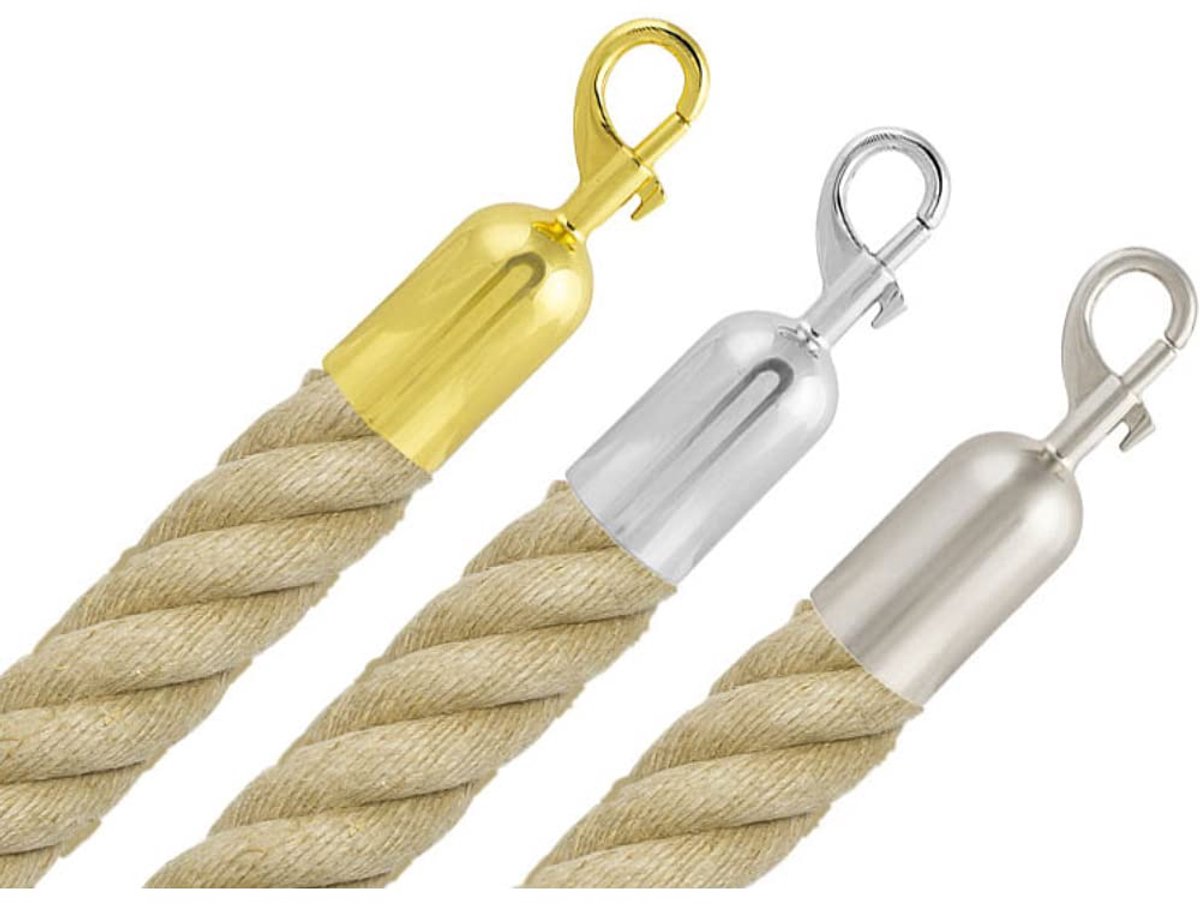 Barrier Rope 1.0M - Jute - met drukknopen - ideaal voor afscheidingen - ShopVlot